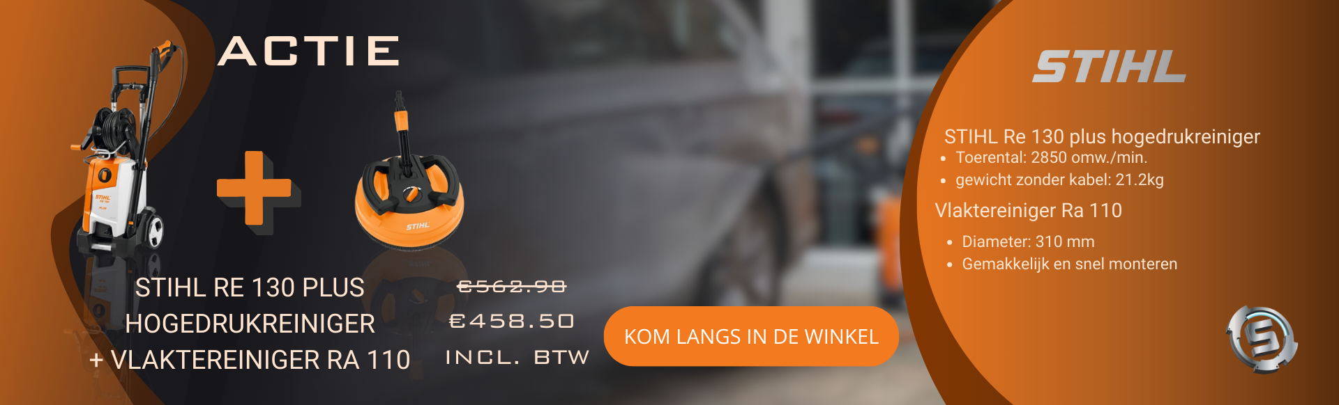 Stihl hogedrukreiniger + vlaktereiniger 